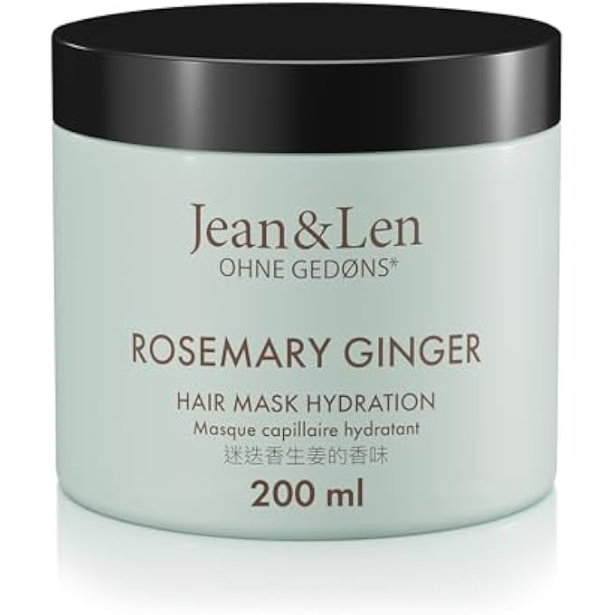 Jean & Len HAIR MASK ROSEMARY AND GINGER FOR HEAVILY DAMAGED, DRY AND DULL HAIR, INTENSIVE MOISTURISER, PARABENS, SILICONES AND MICROPLASTICS, 200 ML - Image 1